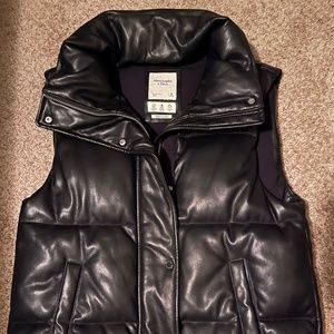 Abercrombie & Fitch Vegan Leather Quilted Vest